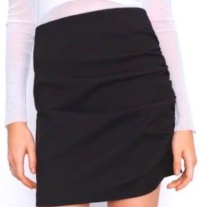 NWT Zara Ruched Black Mini Skirt